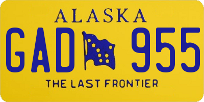 AK license plate GAD955