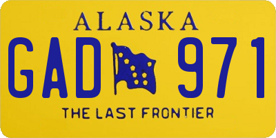 AK license plate GAD971