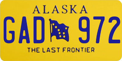 AK license plate GAD972