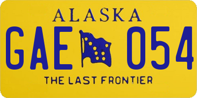 AK license plate GAE054