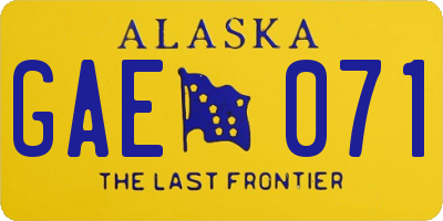 AK license plate GAE071