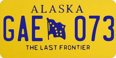 AK license plate GAE073
