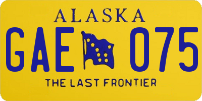 AK license plate GAE075