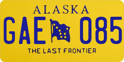AK license plate GAE085
