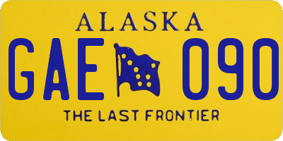 AK license plate GAE090