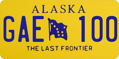 AK license plate GAE100