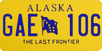 AK license plate GAE106