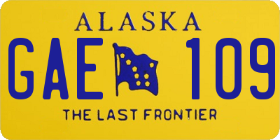 AK license plate GAE109