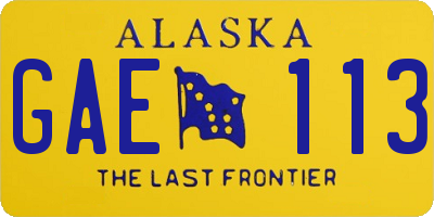 AK license plate GAE113