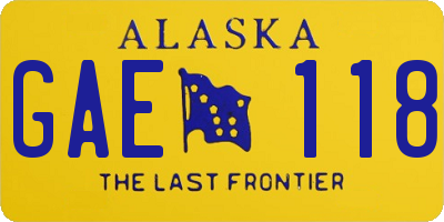 AK license plate GAE118