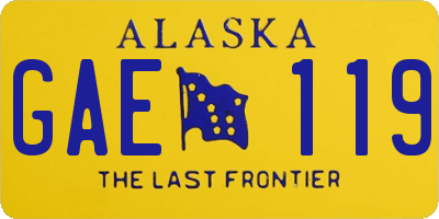 AK license plate GAE119