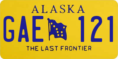 AK license plate GAE121