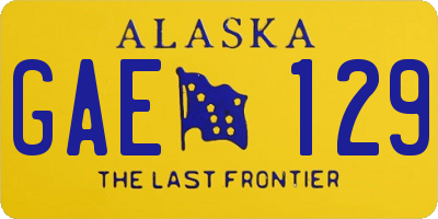 AK license plate GAE129