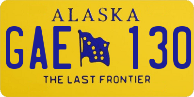 AK license plate GAE130