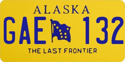 AK license plate GAE132