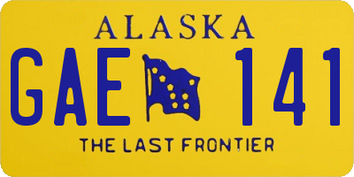 AK license plate GAE141