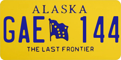 AK license plate GAE144