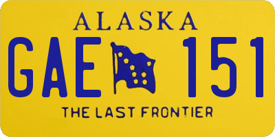 AK license plate GAE151
