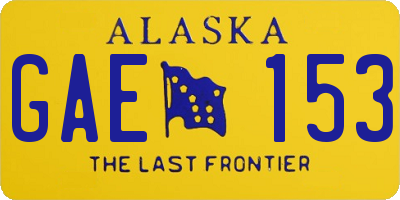 AK license plate GAE153
