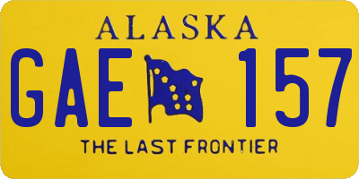 AK license plate GAE157