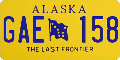 AK license plate GAE158