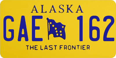 AK license plate GAE162