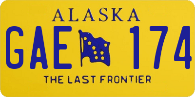 AK license plate GAE174