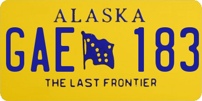 AK license plate GAE183