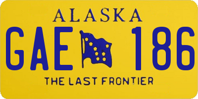 AK license plate GAE186