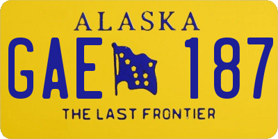 AK license plate GAE187