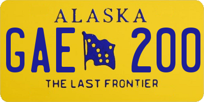 AK license plate GAE200