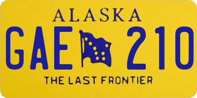 AK license plate GAE210