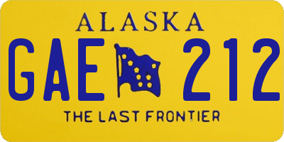 AK license plate GAE212