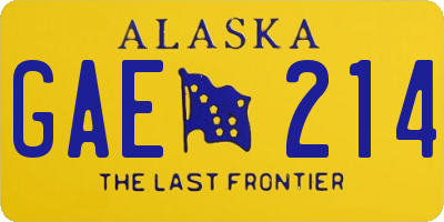 AK license plate GAE214