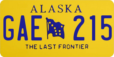 AK license plate GAE215