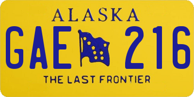 AK license plate GAE216