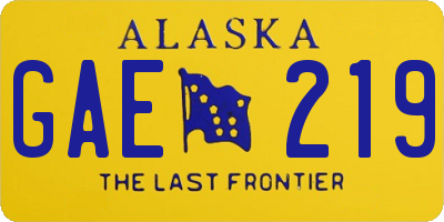 AK license plate GAE219