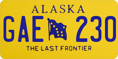 AK license plate GAE230