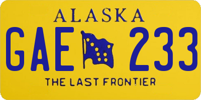 AK license plate GAE233