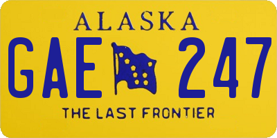 AK license plate GAE247