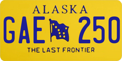 AK license plate GAE250