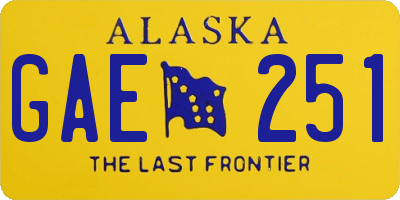 AK license plate GAE251