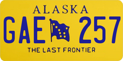 AK license plate GAE257