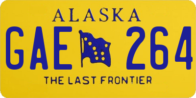 AK license plate GAE264