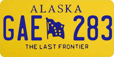 AK license plate GAE283