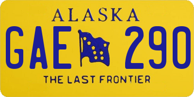 AK license plate GAE290