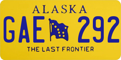 AK license plate GAE292