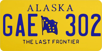 AK license plate GAE302