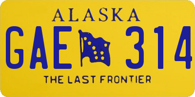 AK license plate GAE314