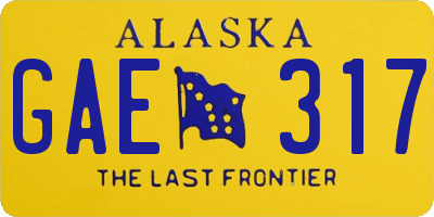 AK license plate GAE317